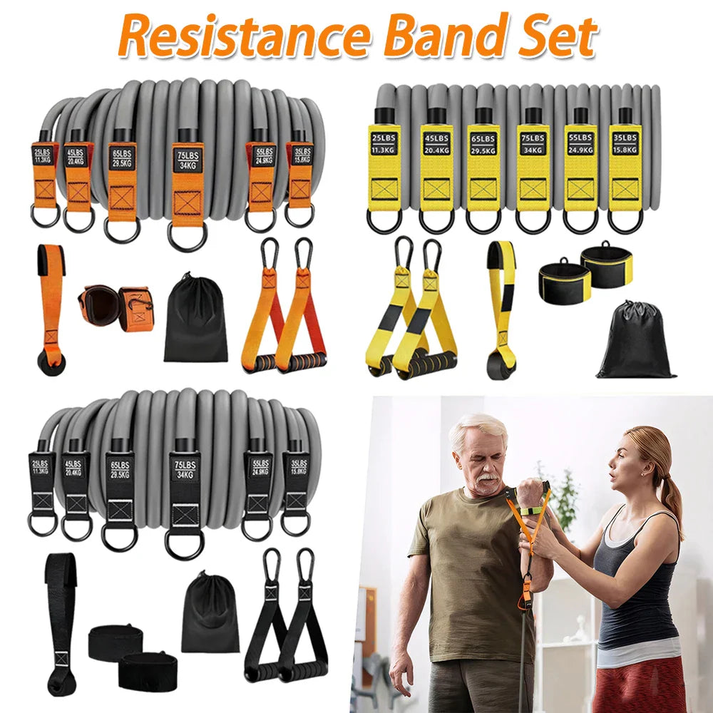 Resistance Bands Exercise Bands Heavy Duty Fitness Bands Set with Handles Workout Bands Multi-Function Home Gym Equipment