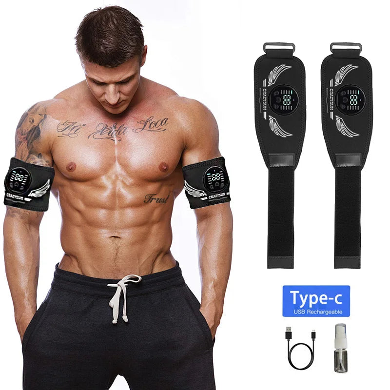 EMS Muscle Stimulator Smart Arm Muscle Toner Electric Arm Trainer USB Recharge Slimming Shaping Massager Weight Loss Fitness