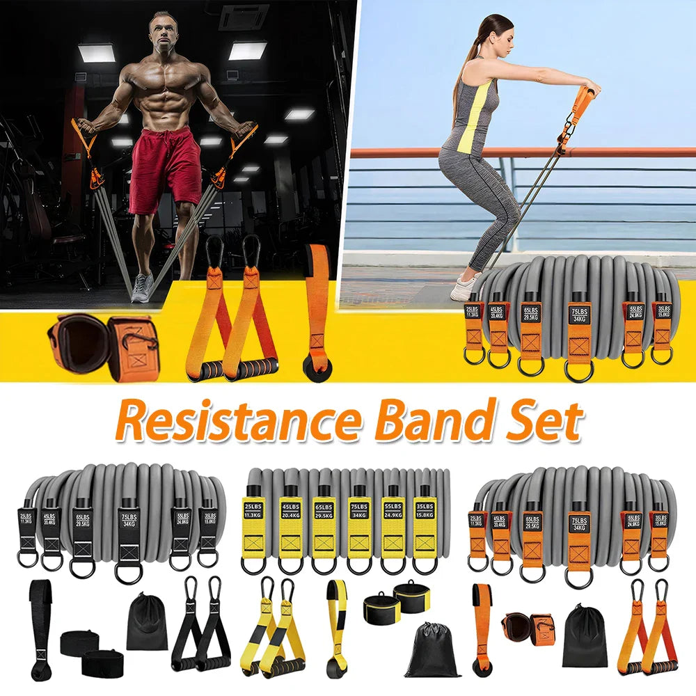 Resistance Bands Exercise Bands Heavy Duty Fitness Bands Set with Handles Workout Bands Multi-Function Home Gym Equipment