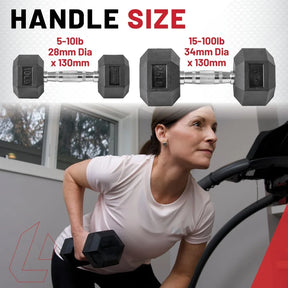 Hex Dumbbell 5lbs Rubber Coated Ergonomic Handle Weight Training Home Gym Equipment Strength Training Fitness