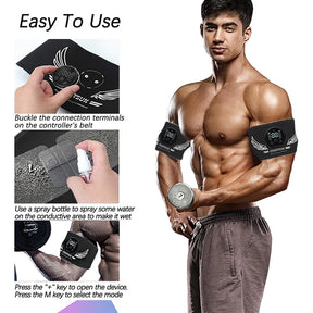 EMS Muscle Stimulator Smart Arm Muscle Toner Electric Arm Trainer USB Recharge Slimming Shaping Massager Weight Loss Fitness