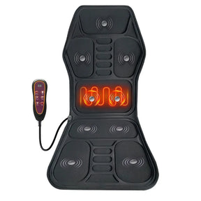 Heating Lumbar Back Massager Pad - Infrared Heat Vibration Air Compression for Neck Shoulder Car Home Office Chair Massage Bed
