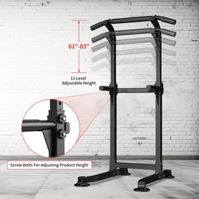 Pull Up Bar Dip Bar Power Tower Workout Dip Station Height Adjustable Free Standing Chin Up Bar Home Gym Equipment 330LBS Weight