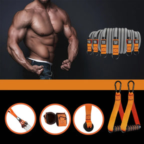 Resistance Bands Exercise Bands Heavy Duty Fitness Bands Set with Handles Workout Bands Multi-Function Home Gym Equipment